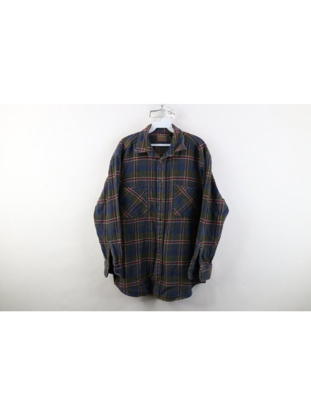 Vintage 90s Streetwear Mens Large Tall Faded Heavyweight Flannel Button Shirt